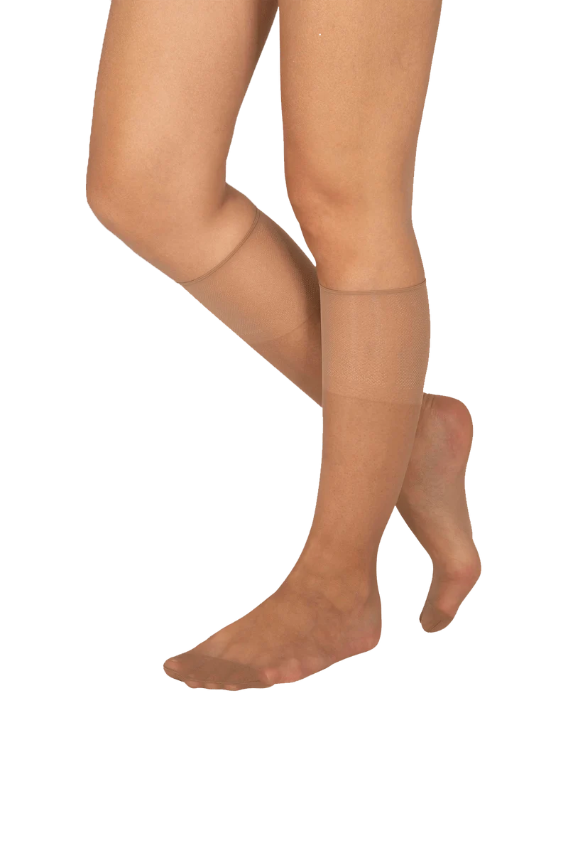 Lot de 2 paires de Mi-bas Transparent Tenue Parfaite 15D Well Infini Confort - Miel