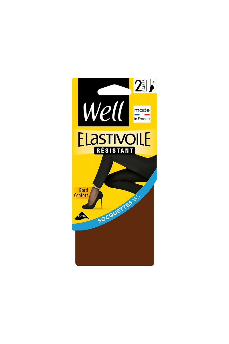 Lot de 2 paires de Socquettes Transparentes 17D Elastivoile Résistant - Gazelle