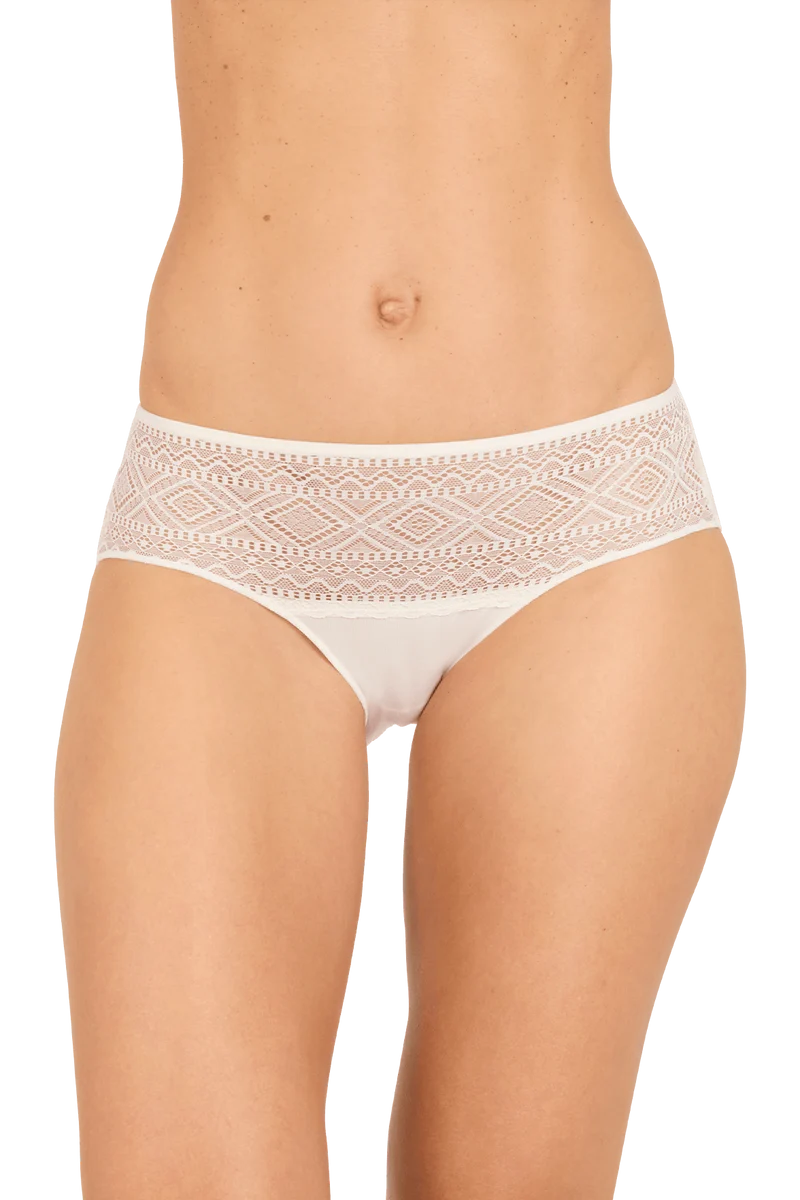 Lot de 3 Slips - Trio Modal - Vert paon / noir / soie