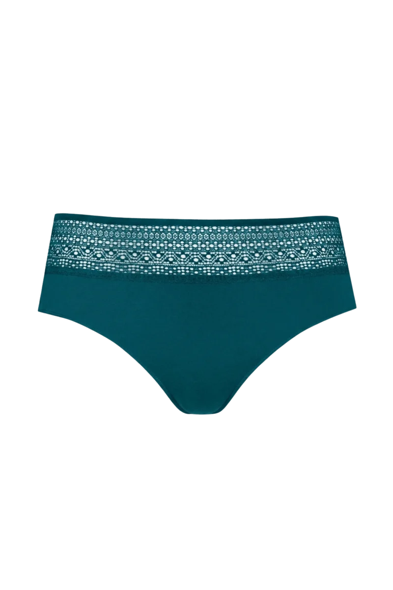 Lot de 3 Slips - Trio Modal - Vert paon / noir / soie