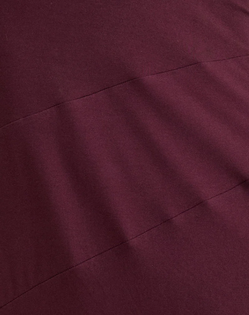 Jupe mi-longue Temisi en jersey prune foncé