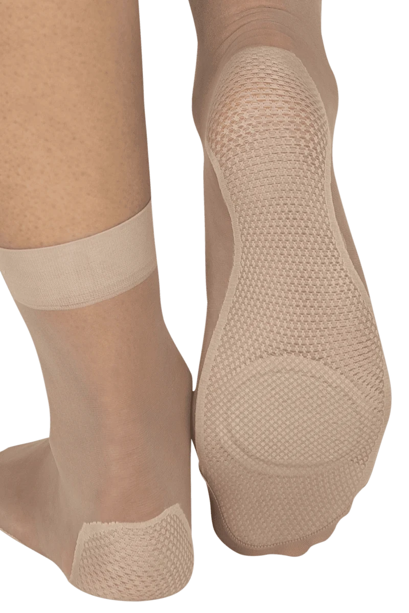 Socquettes Transparentes Bien-Etre des Pieds 19D Well Infini Confort - Beige medium