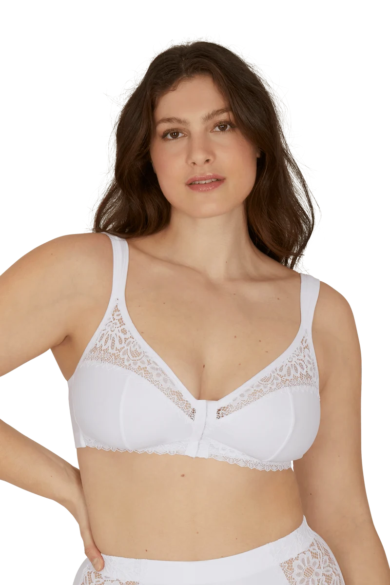 Soutien-gorge sans armatures agrafage avant Well Allure L'Elégante - Blanc
