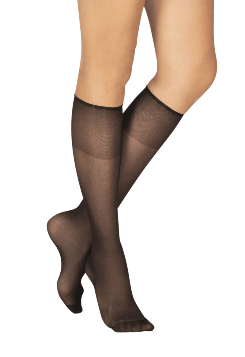 Lot de 2 paires de Mi-bas Satiné 19D Elastivoile - Noir