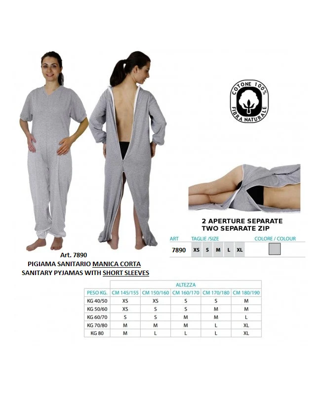 Pyjama hygiénique à manches courtes HOMECARE Réf. 7890 ST