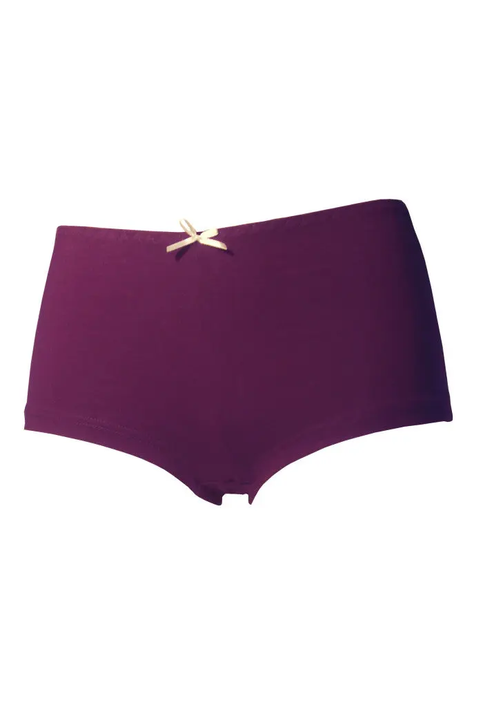 Boxer femme élégance coton bio Prune