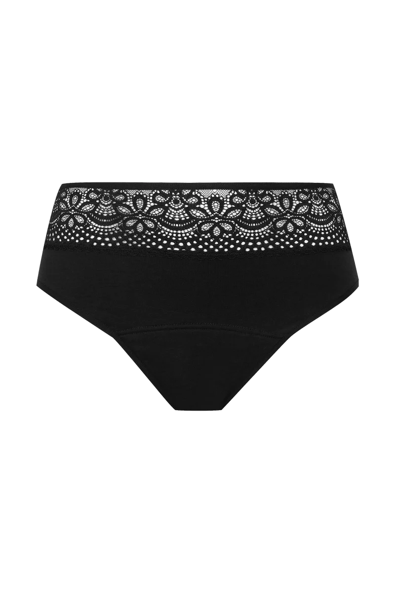 Flux modéré - Culotte Menstruelle en coton Intimement WELL - Noir