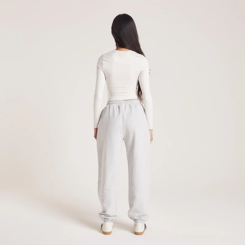 Pantalon de Jogging Resserré en Bas - Gris Chiné