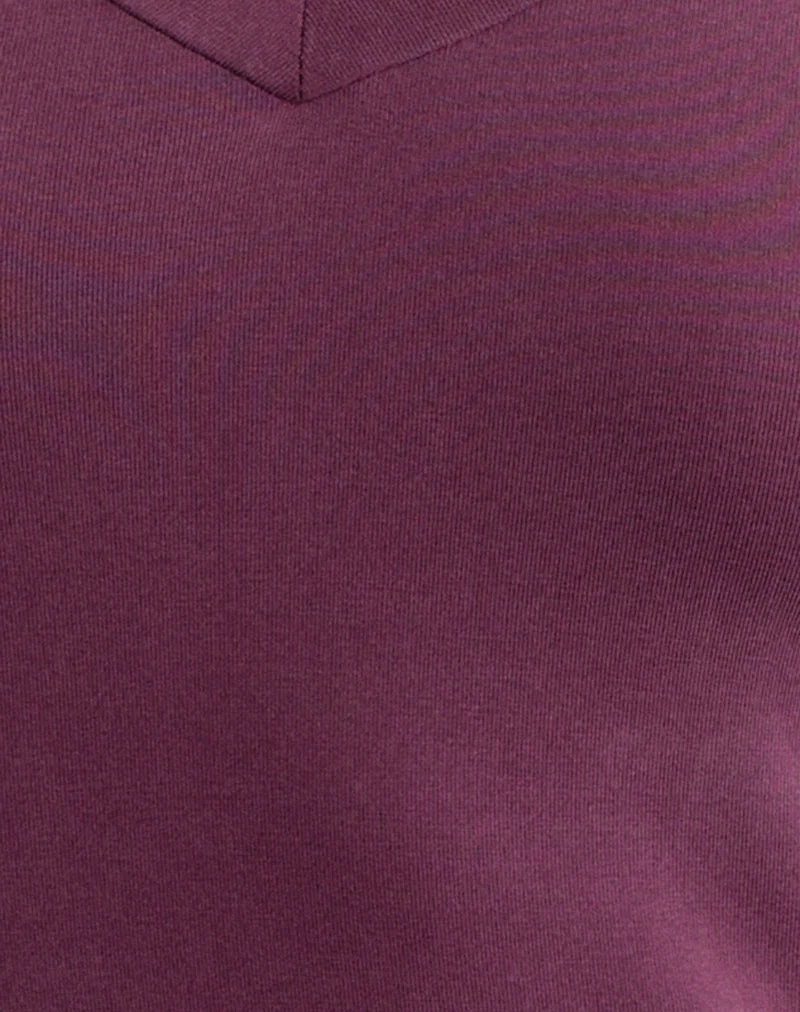 Haut Aluvia avec anneau argenté, en Cupro violet foncé
