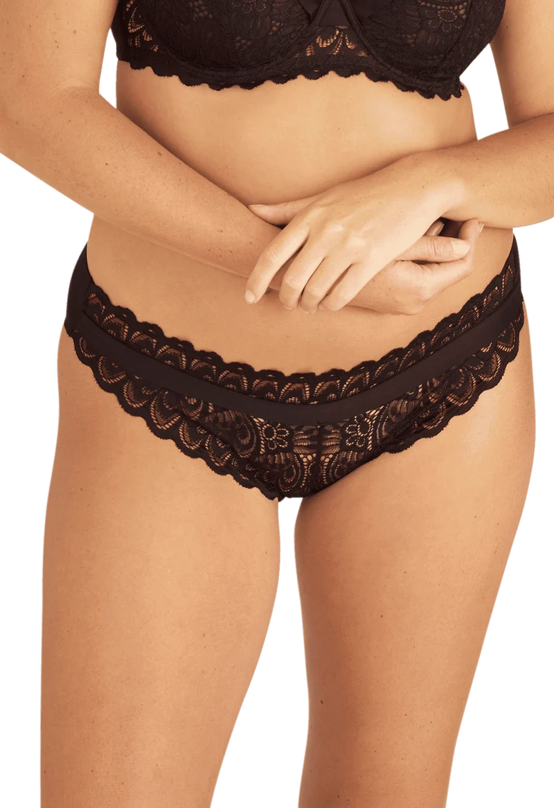 Slip Dentelle Audacieuse - Noir