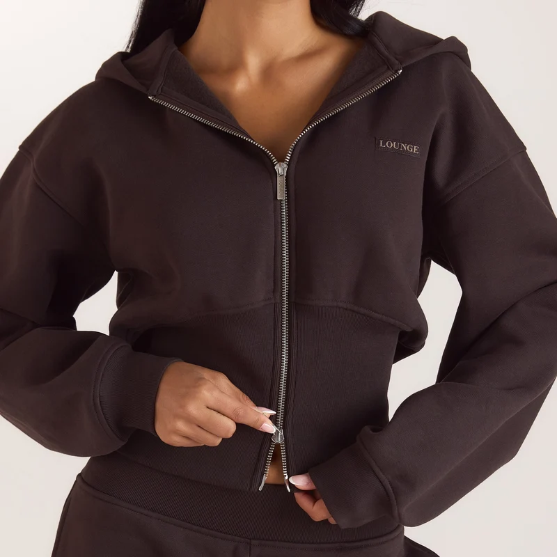 Sweat à Capuche Ajusté - Chocolat Noir