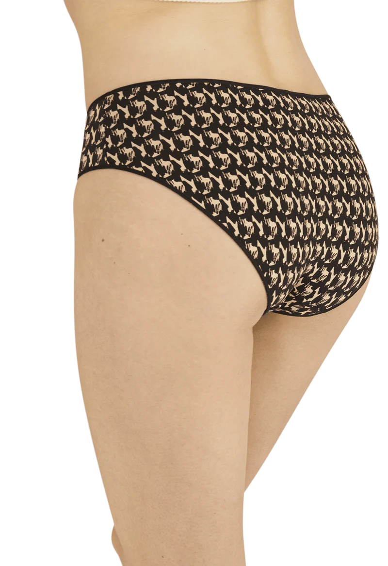 Lot de 3 slips en coton bio Intimement Bio - Graphique / noir / nude