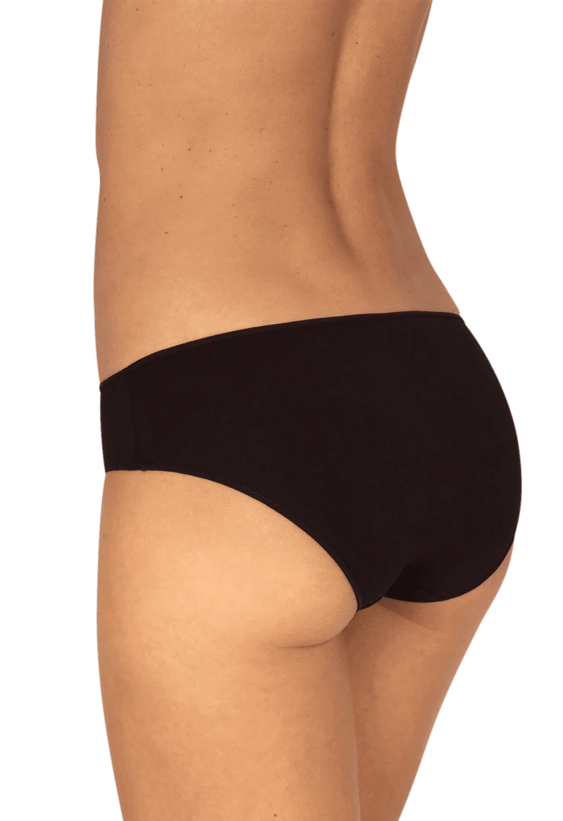 Lot de 3 slips en coton bio Intimement Bio - Graphique / noir / nude