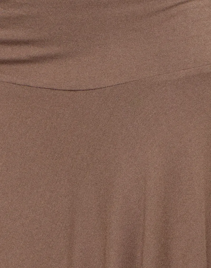 Jupe Everlyn en jersey transparent marron