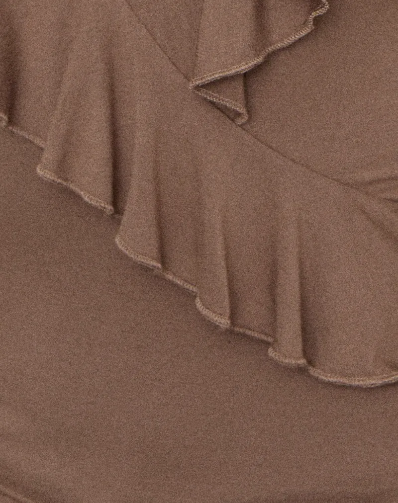 Haut Briona en jersey transparent marron