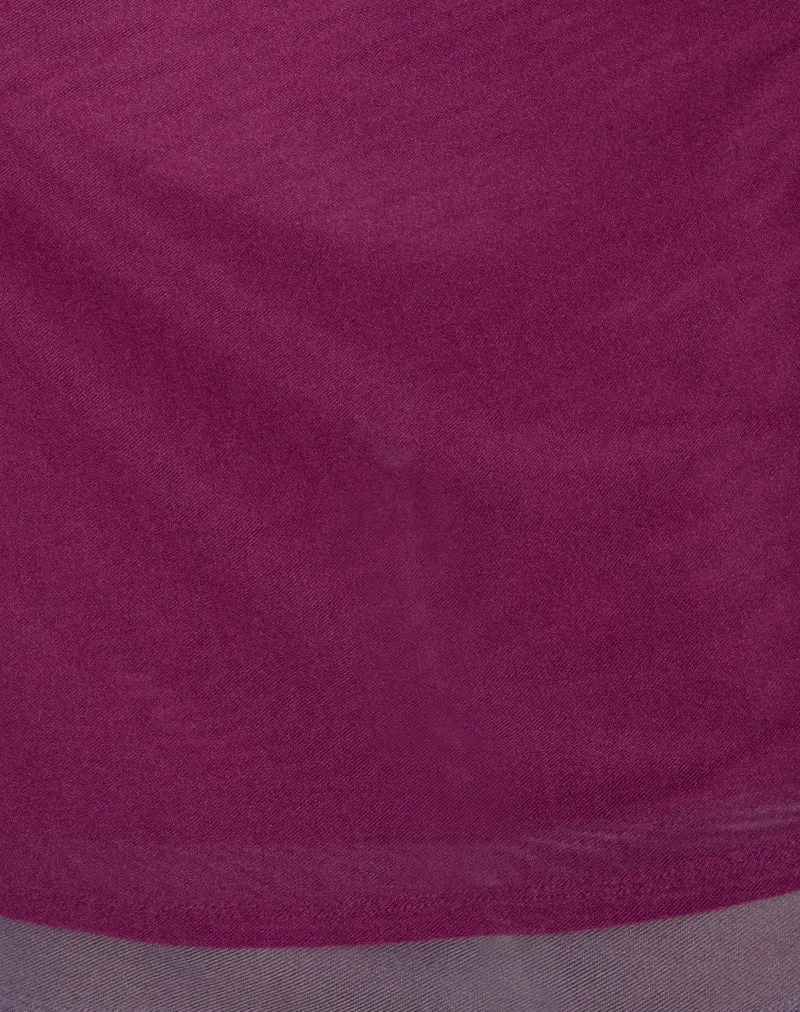 Robe Zendy en maille violet foncé avec sous-couche lilas