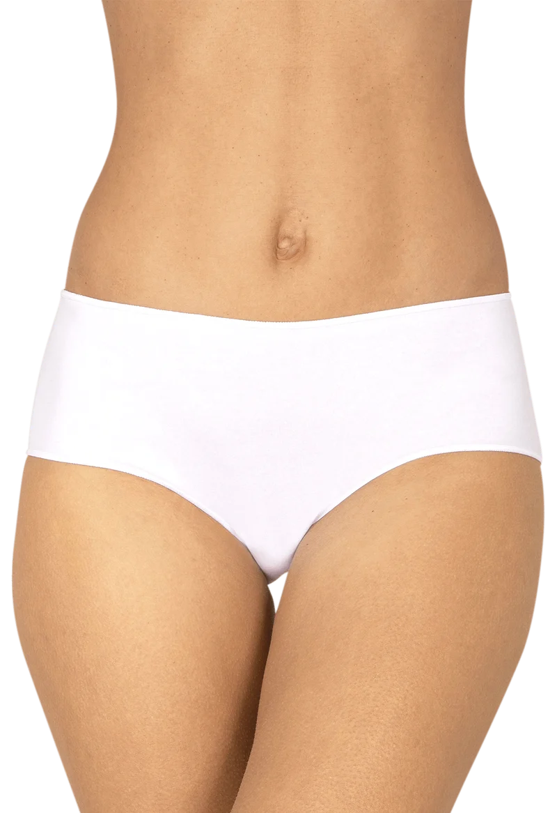 Lot de 3 Shortys en coton bio Intimement Bio - Blanc / bleu / poudre