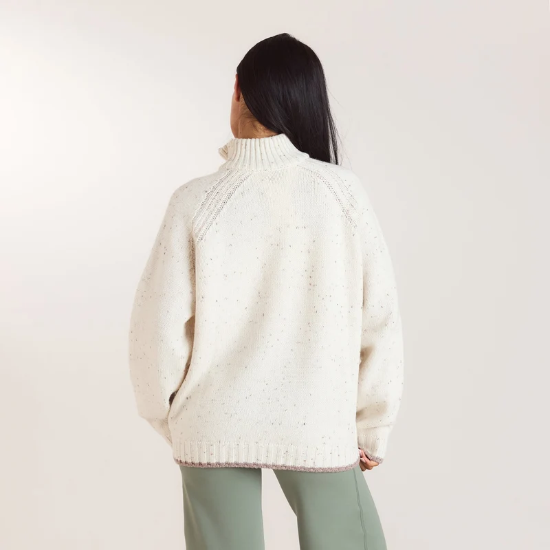 Pull en Laine à Demi-Zip - Crème