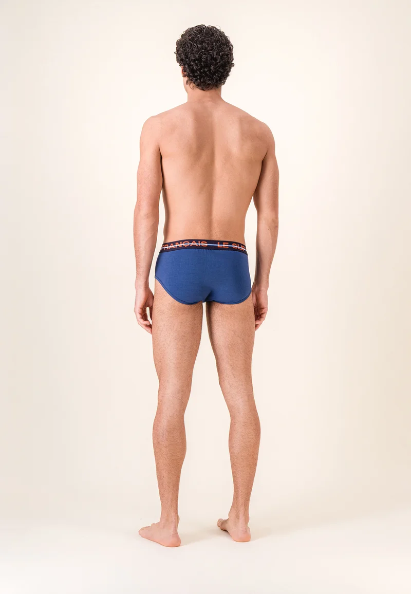 Slip bleu en coton - Intrépide Bleu Acier