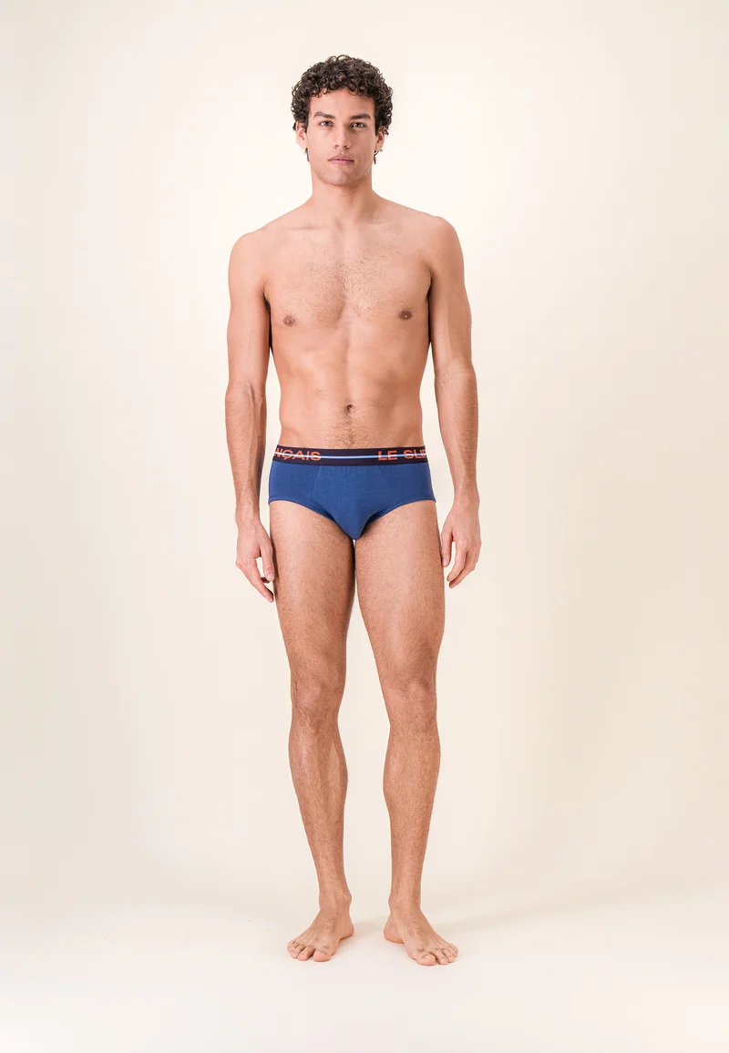 Slip bleu en coton - Intrépide Bleu Acier