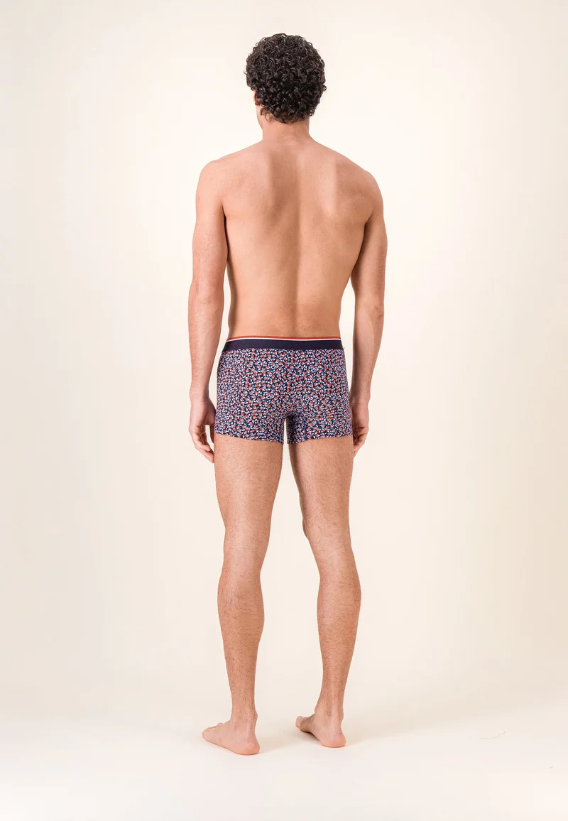 Lot de 2 boxers en coton - Boxers Marine Rose Rouge Brique