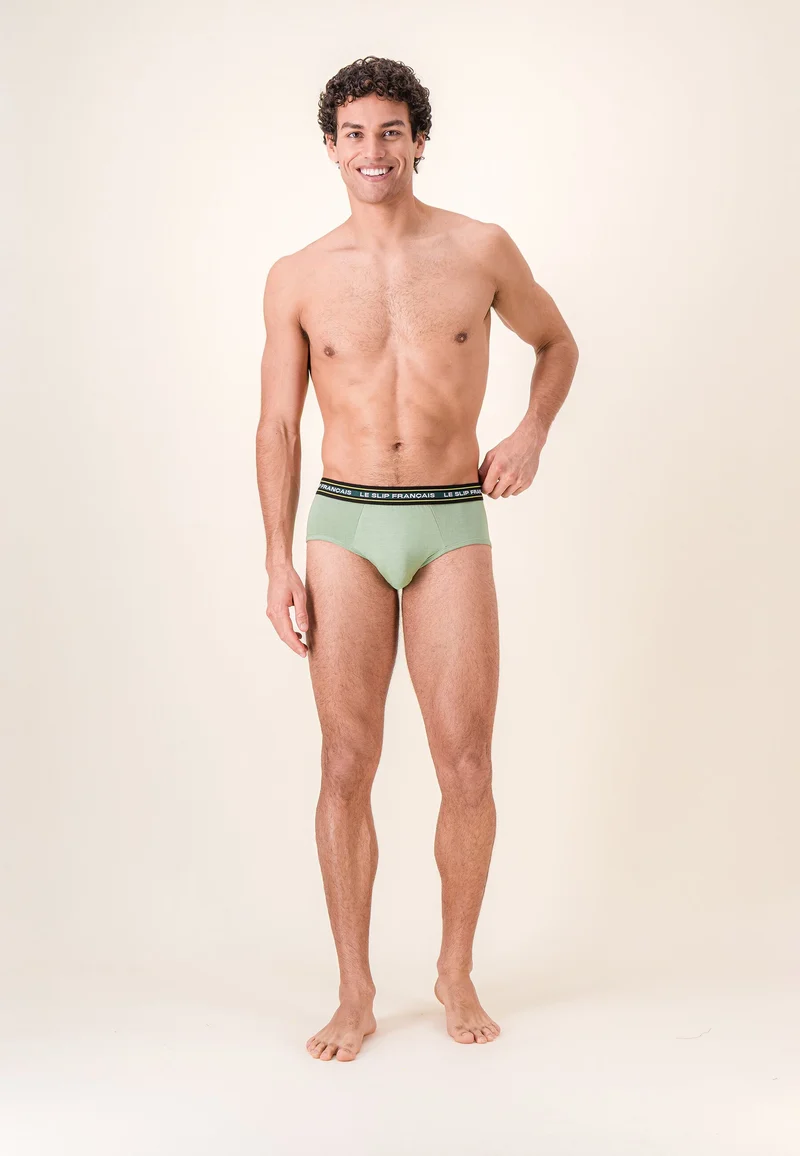 Slip vert en coton - Intrépide Vert Sauge
