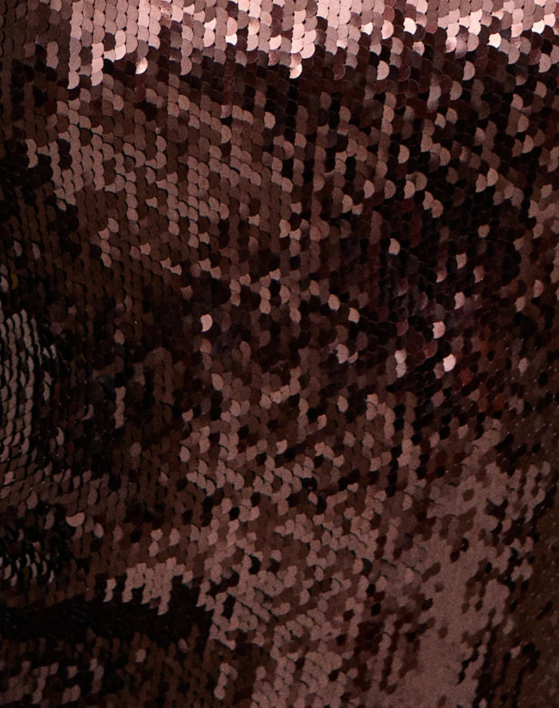 Débardeur Wanda à dos nageur, marron à paillettes