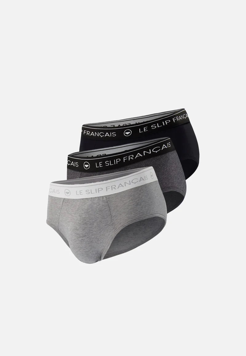 Lot de 3 slips en coton - Slips Nuances De Gris