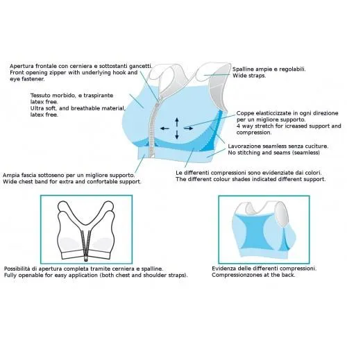 Soutien-gorge orthopédique post-opératoire - Augmentation et Réduction de la poitrine sans coutures Ref.9652