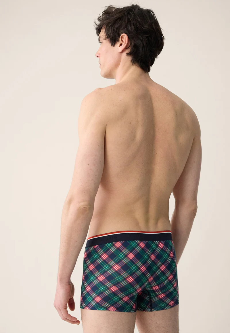 Boxer vert sapin imprimé carreaux tartan - Marius Carreaux Vert Sapin