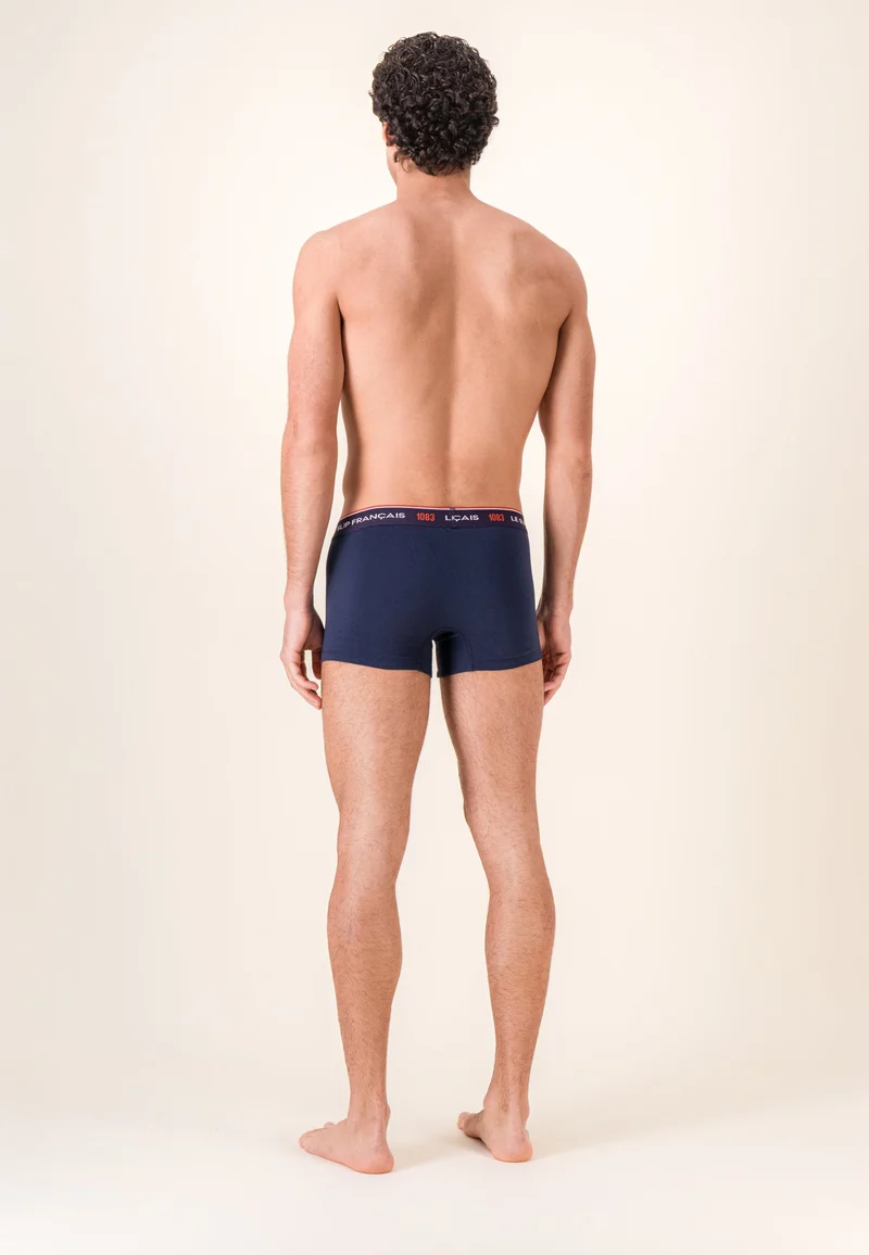 Lot de 3 boxers en coton bio - Boxers Marine Blanc Rouge - Collab 1083