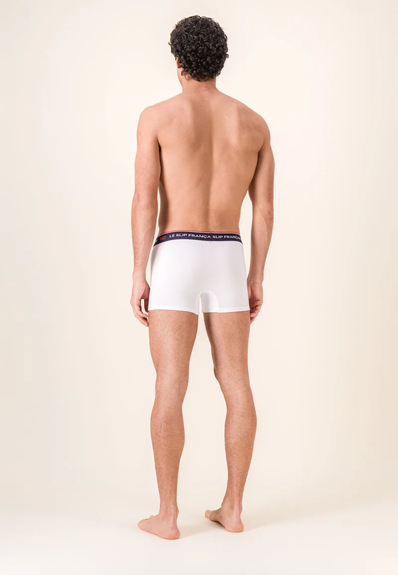 Lot de 3 boxers en coton bio - Boxers Marine Blanc Rouge - Collab 1083