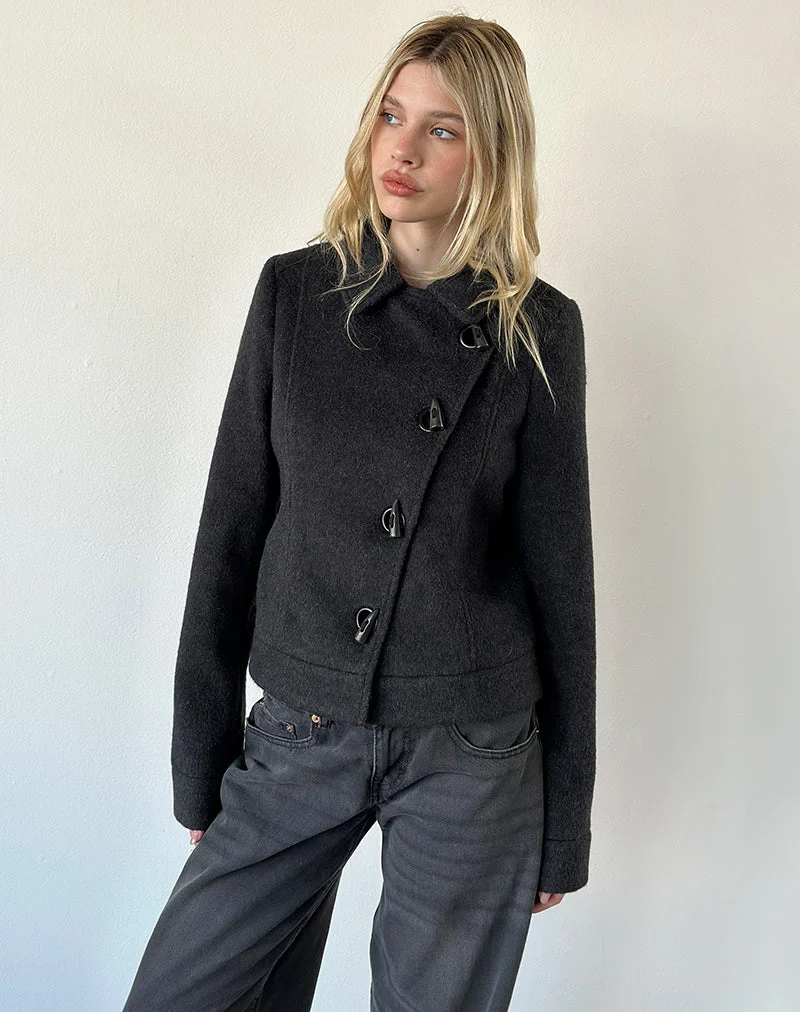 Veste Niloufar en laine gris foncé