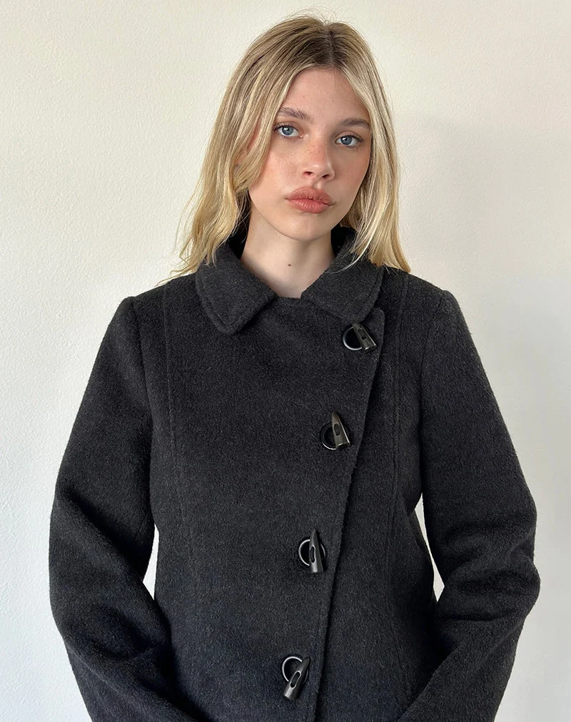 Veste Niloufar en laine gris foncé