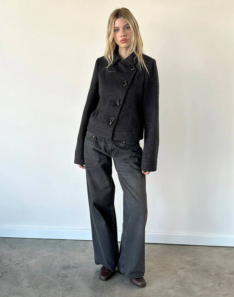 Veste Niloufar en laine gris foncé