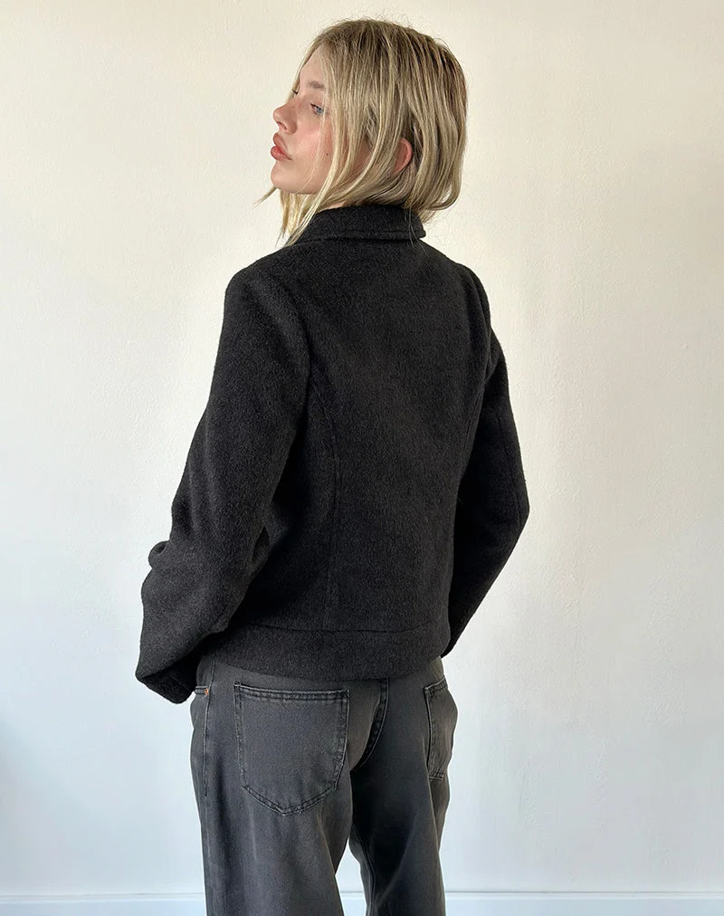 Veste Niloufar en laine gris foncé