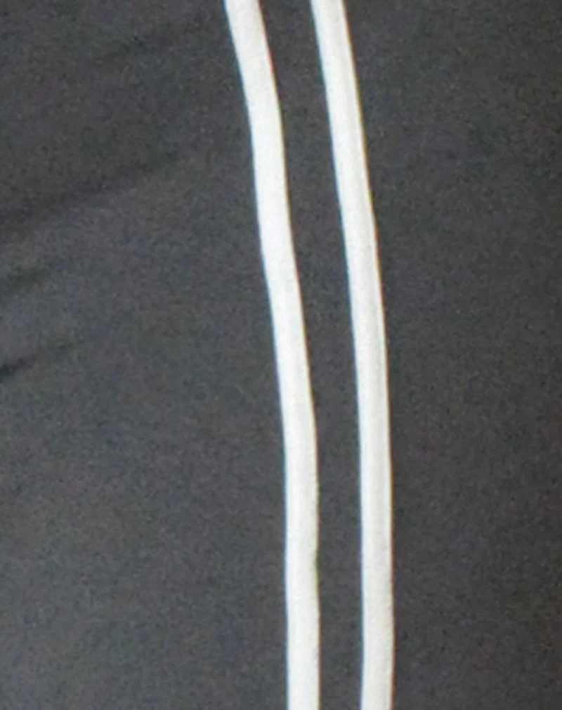 Pantalon Mino Capri gris anthracite avec bordure blanc cassé