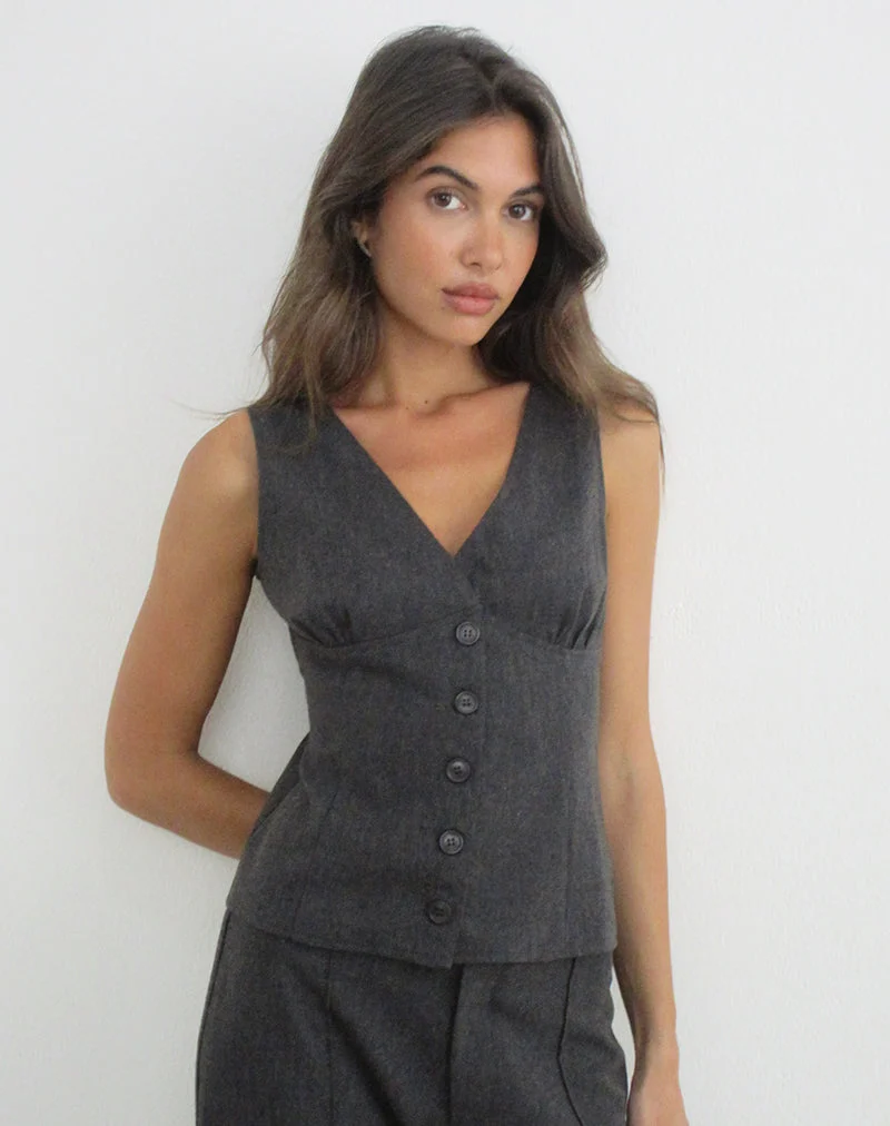 Débardeur Handaru en twill Heritage gris