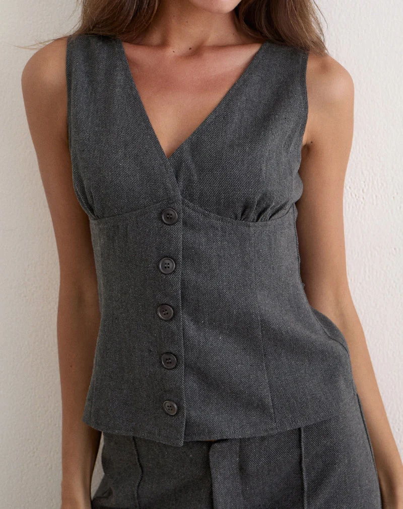 Débardeur Handaru en twill Heritage gris