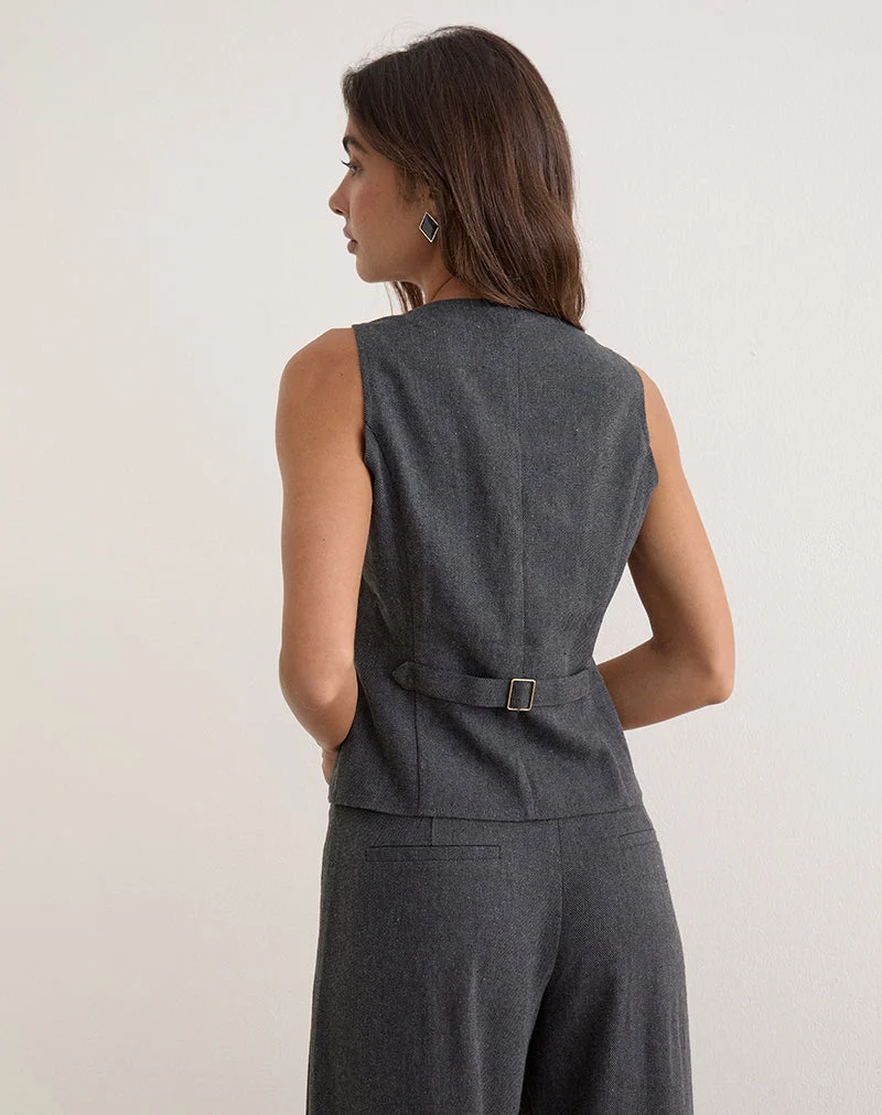 Débardeur Handaru en twill Heritage gris