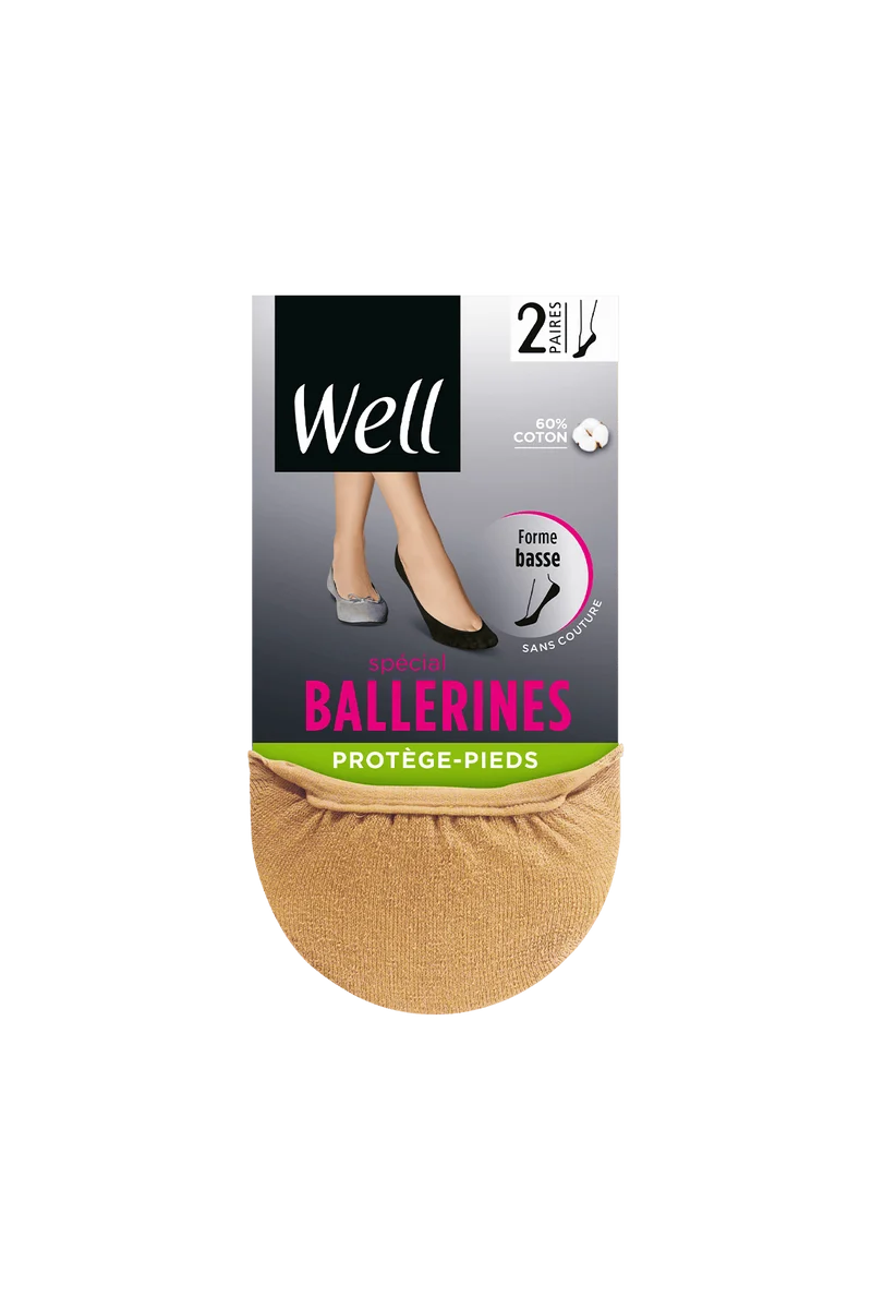 Lot de 2 paires de Protège-Pieds Spécial Ballerines - Naturel