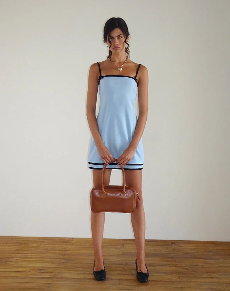 Mini robe Plasina, lin bleu