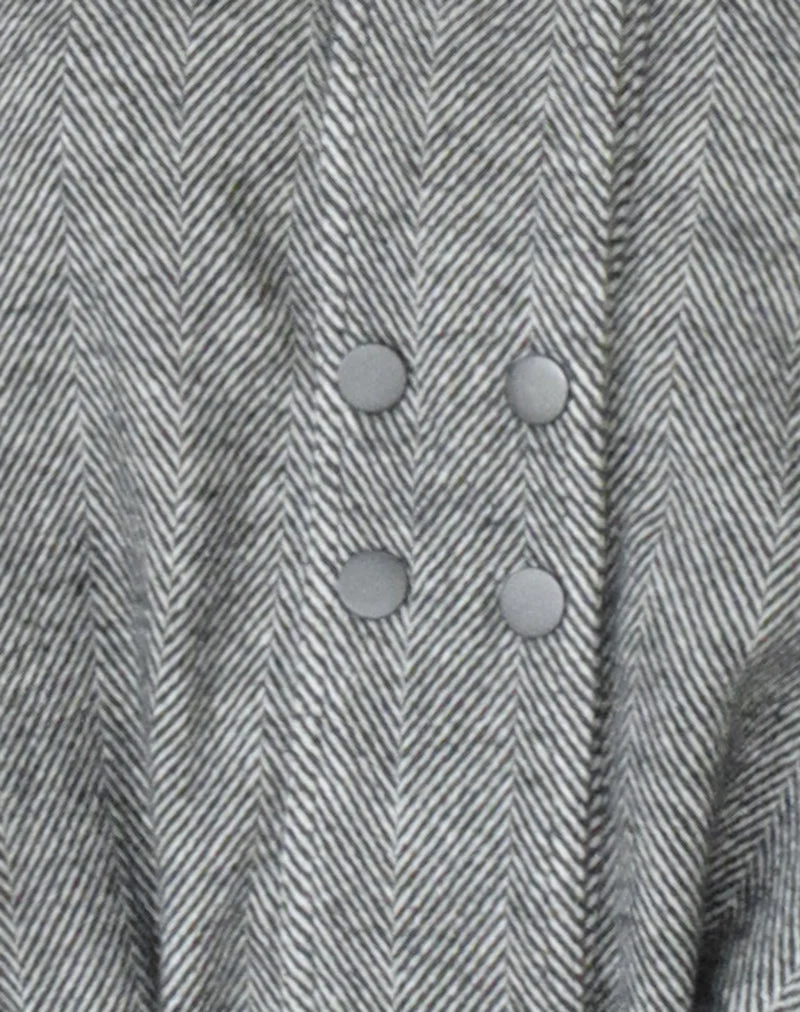Veste à col montant et double boutonnage Conrad, en noir et blanc