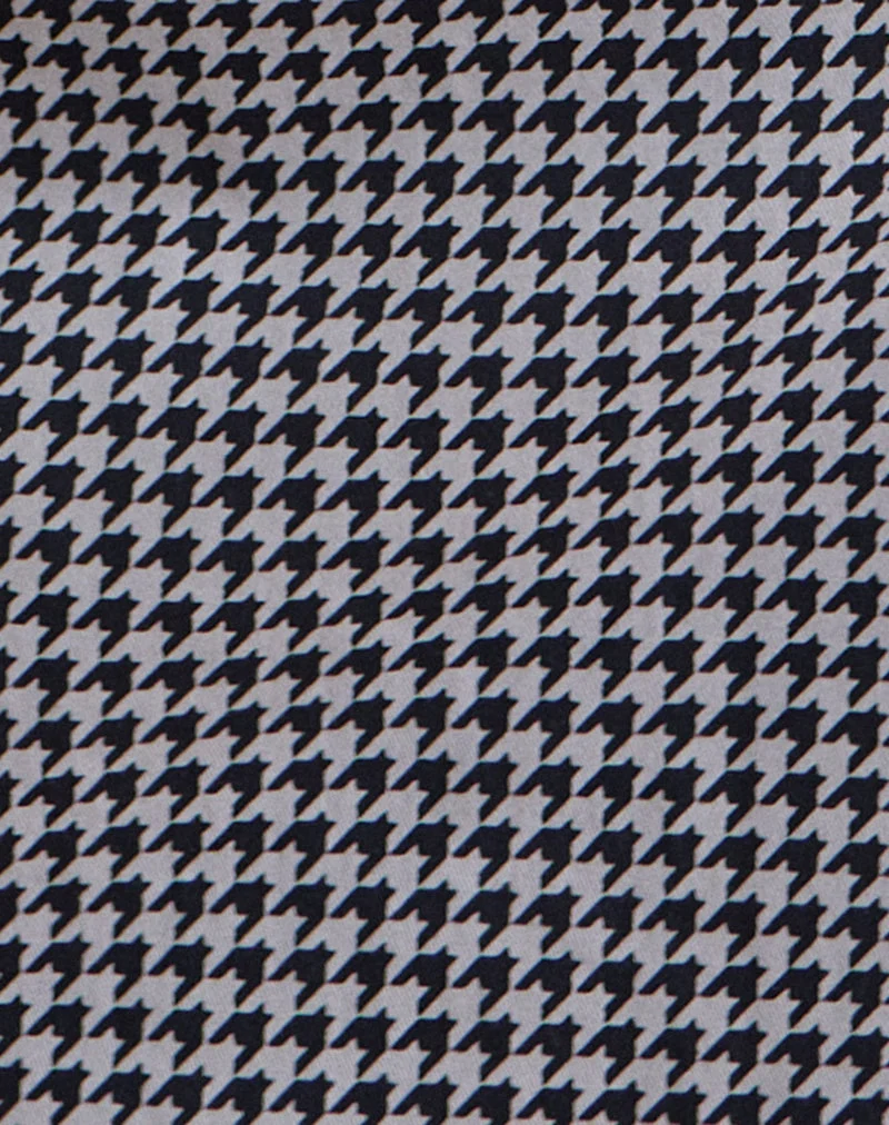 Mini-jupe Teodo en sergé gris à motif « dogtooth »