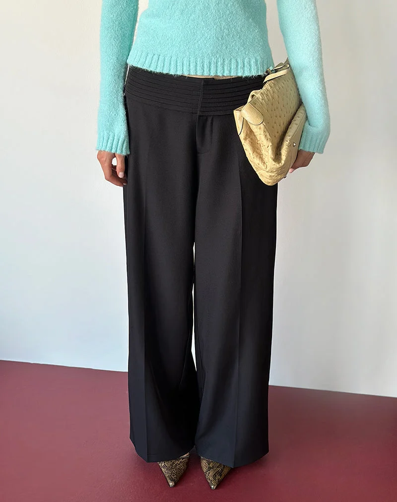 Pantalon Sadasi, coupe sur mesure, noir