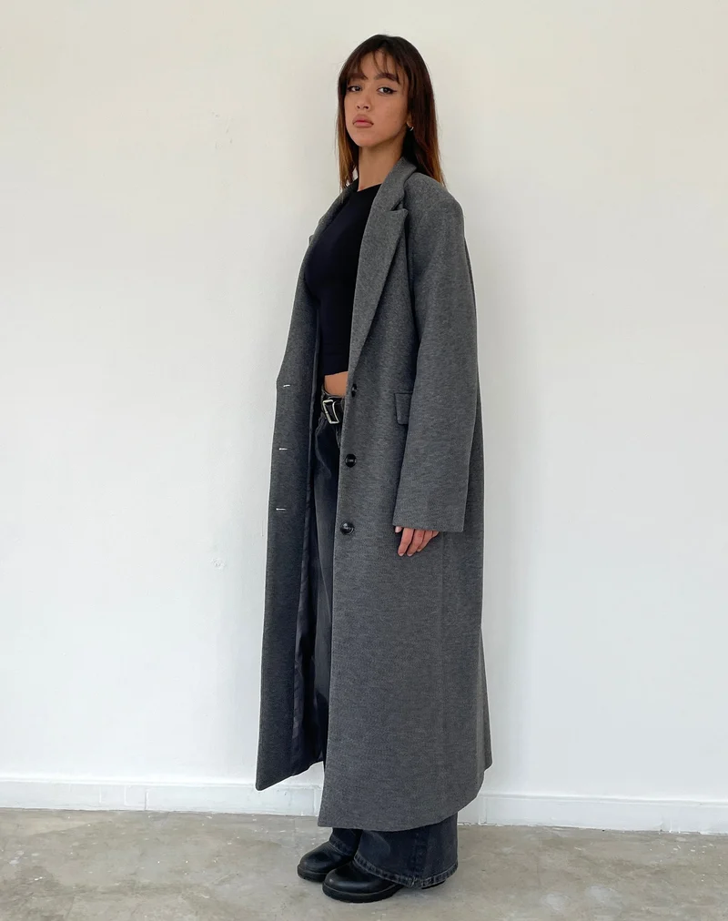 Manteau long Malati en anthracite