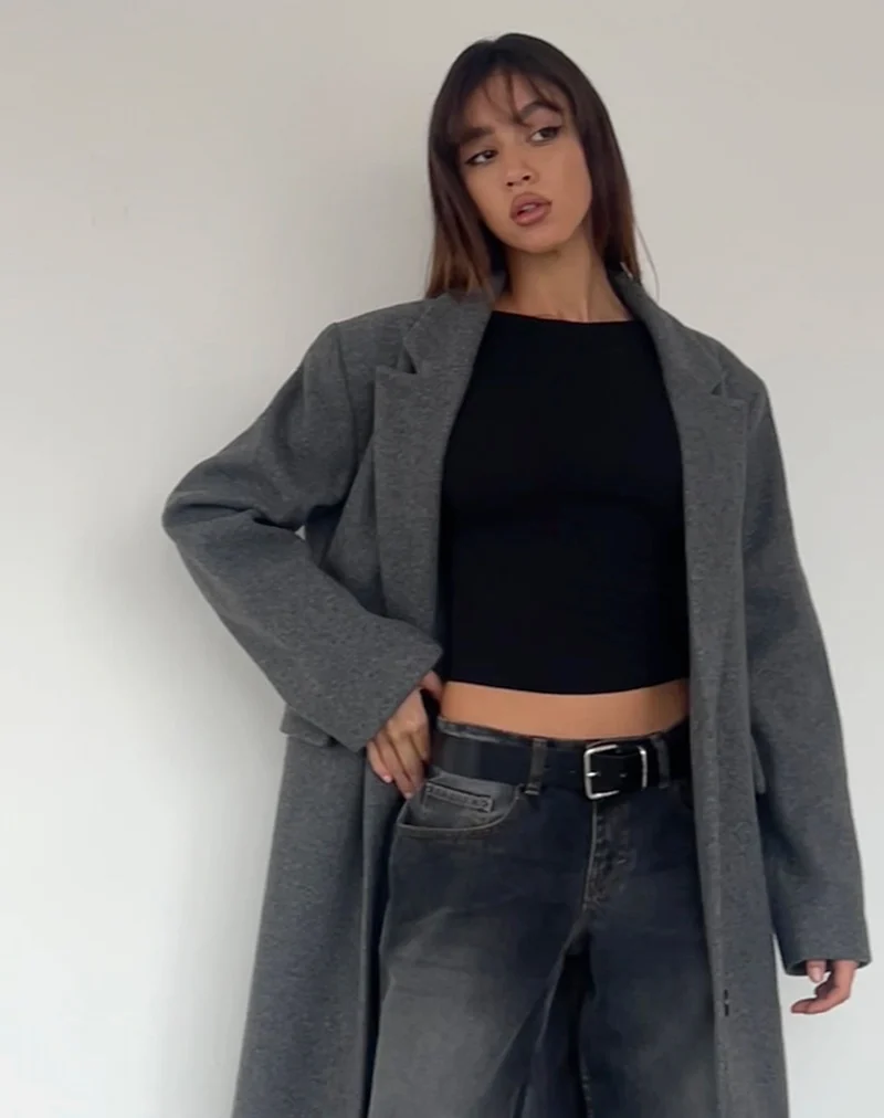 Manteau long Malati en anthracite
