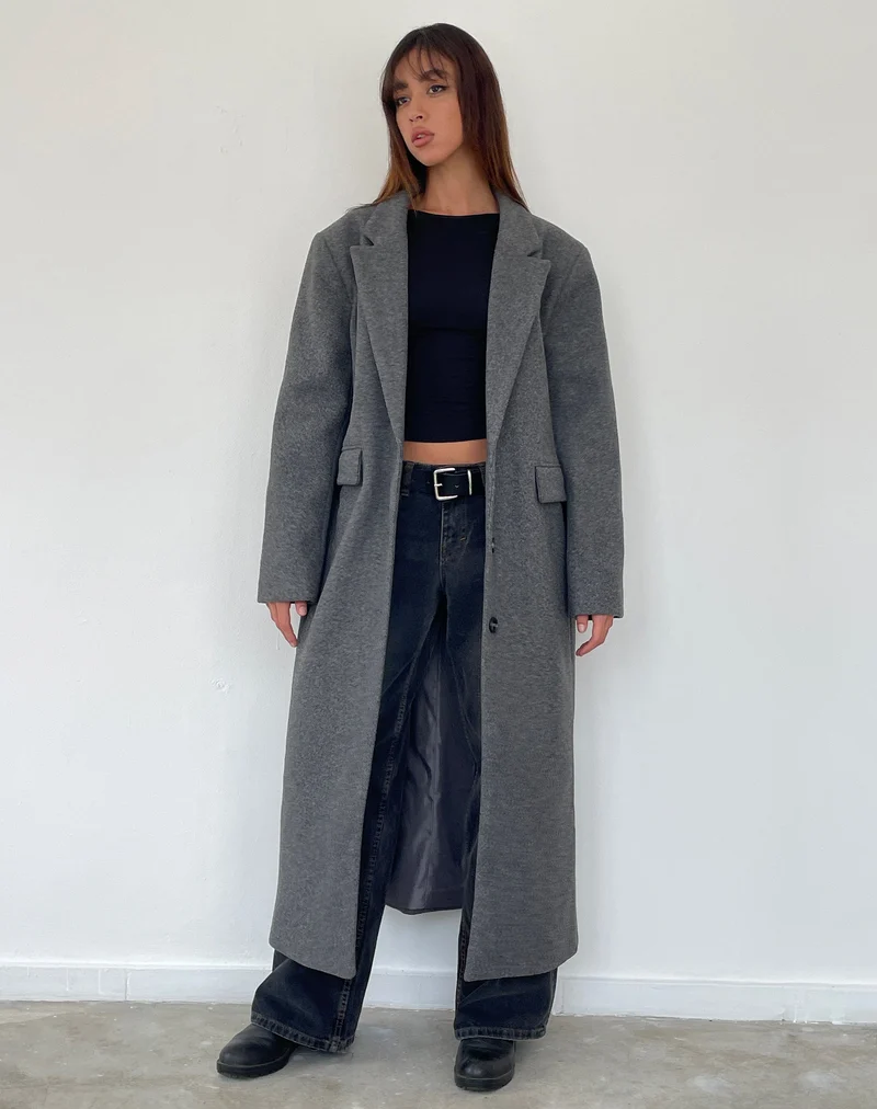 Manteau long Malati en anthracite