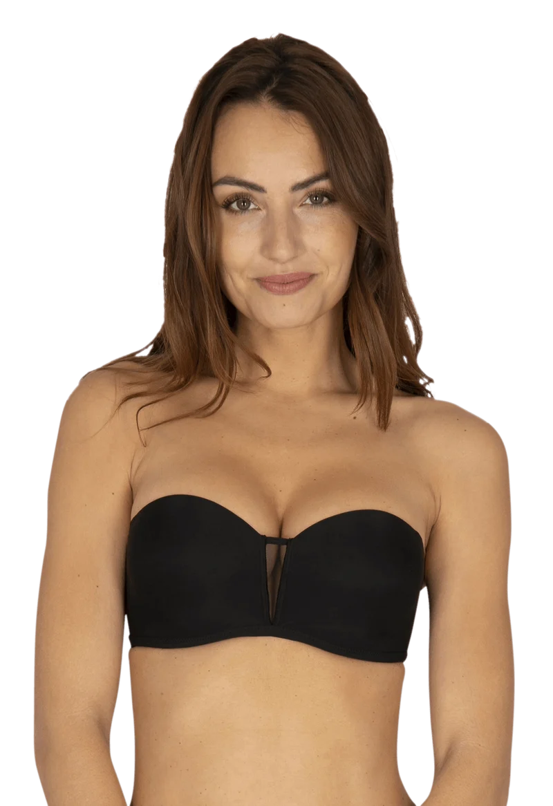 Soutien-gorge bandeau bretelles amovibles invisible Nuances - Noir