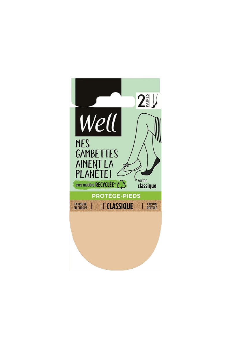 Lot de 2 paires de Protège-Pieds Éco-Responsables - Naturel